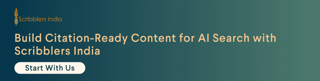 Scribblers India GEO services for AI visibility