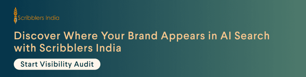Scribblers India AI search visibility audit for brands