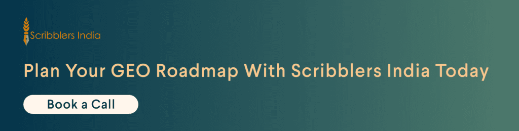 Scribblers India GEO roadmap for AI search growth