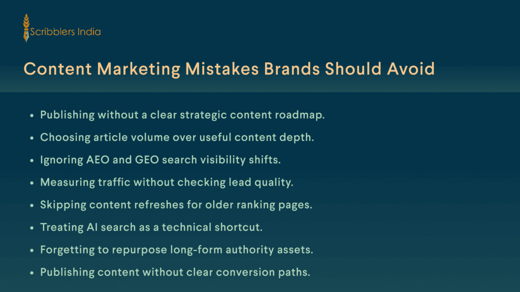 Content marketing mistakes brands should avoid