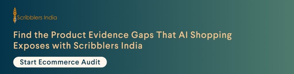 Avail ecommerce GEO product evidence audit from Scribblers India 