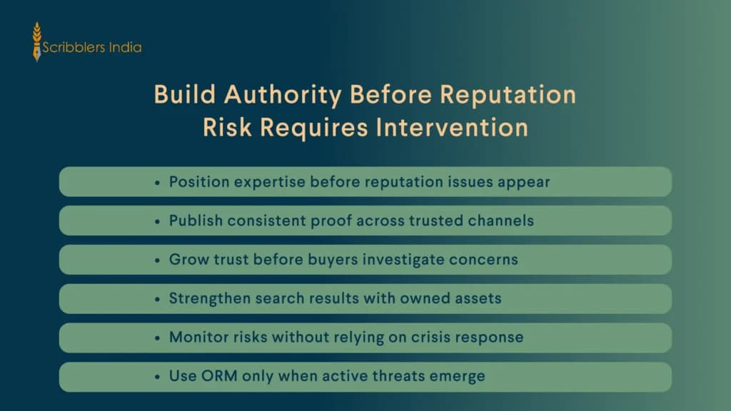 Personal branding builds reputation strength before ORM intervention