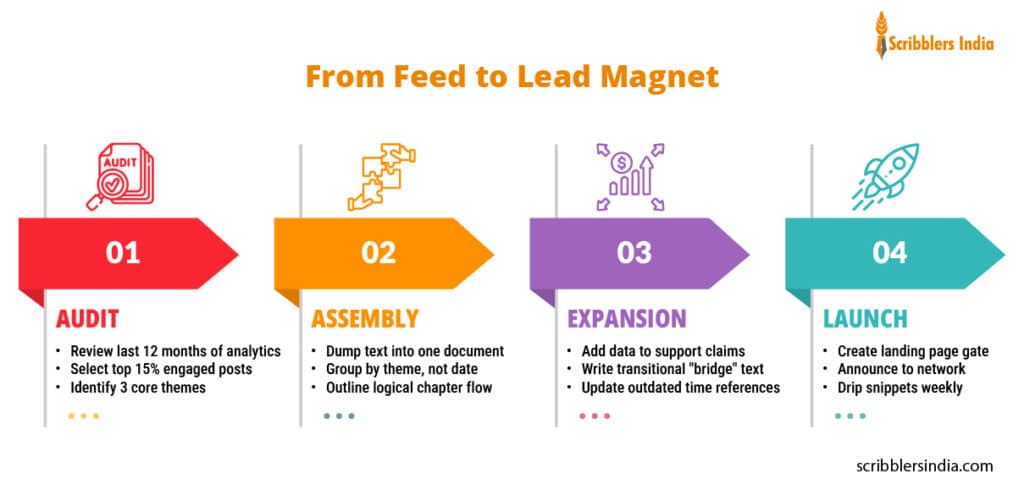 From Feed to Lead Magnet ebook with Scribblers India