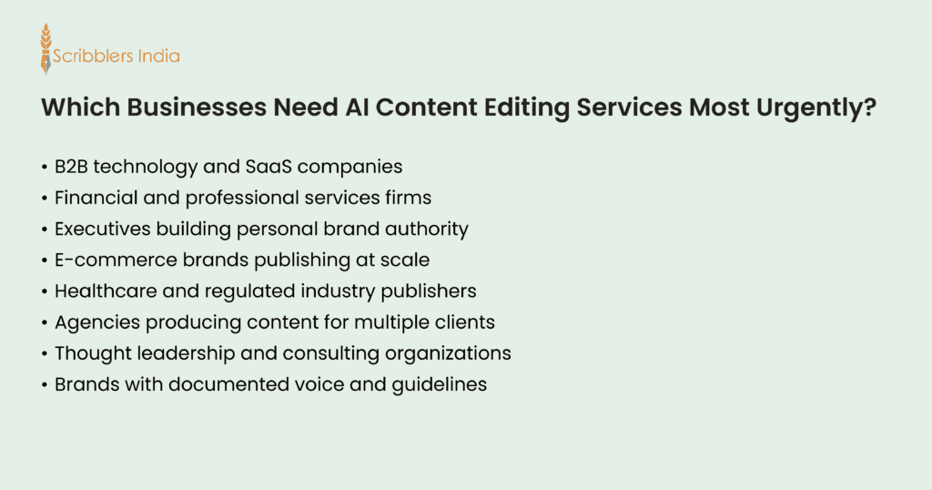 Which Businesses Need AI Content Editing Services