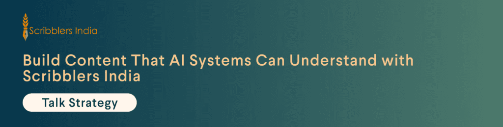 Avail AI search strategy consultation from Scribblers India