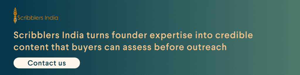 Scribblers India helps build founder personal branding strategy