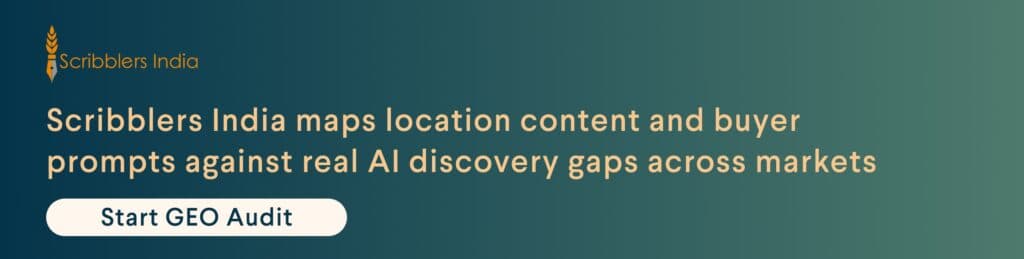Get Scribblers India local GEO and AI visibility audit