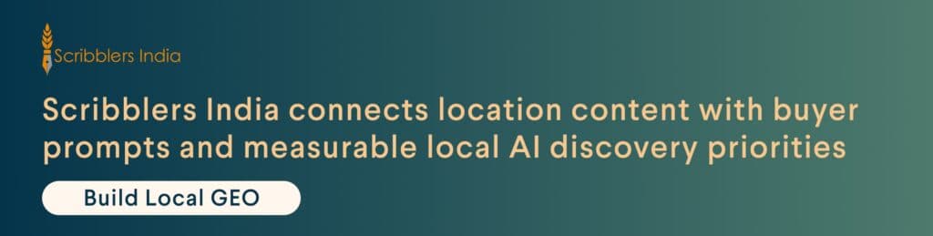 Scribblers India multi-location GEO strategy planning banner