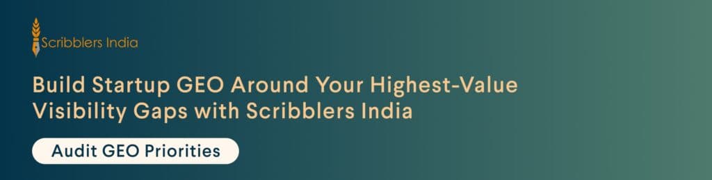 Get Scribblers India startup GEO priority identification solutions