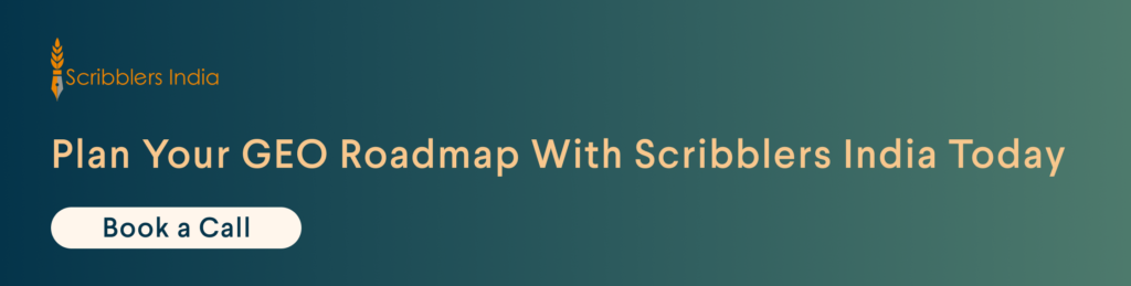 Scribblers India GEO roadmap for AI search growth