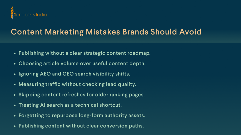 Content marketing mistakes brands should avoid