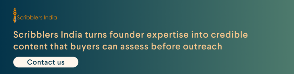 Scribblers India helps build founder personal branding strategy